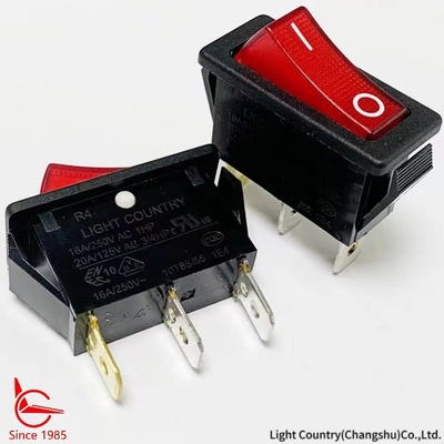 Хорошее качество переключателя R4 с красным светом 33 * 15 мм 16A 250V UL VDE