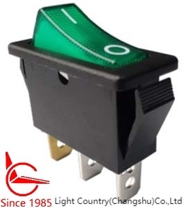 LC R4 Rocker Switch ON-OFF 33*15mm Зеленый освещенный 16A 250V UL VDE